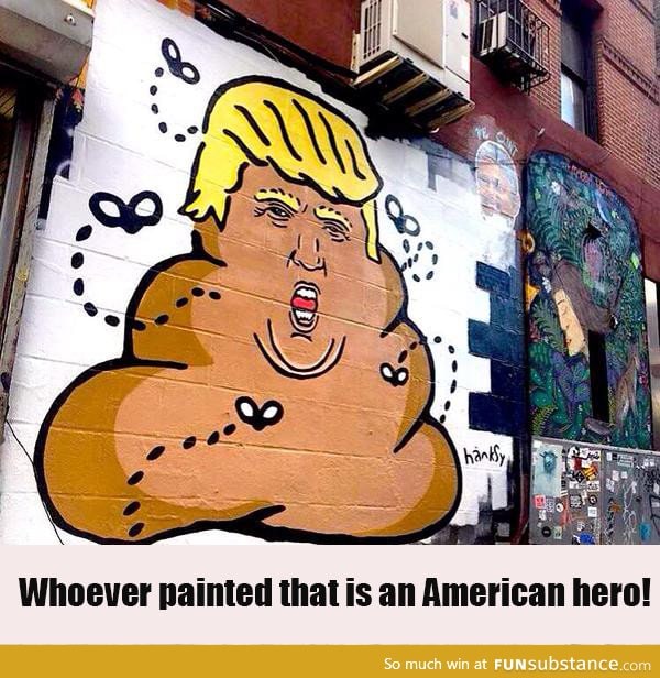 This Donald Trump painting is so realistic.