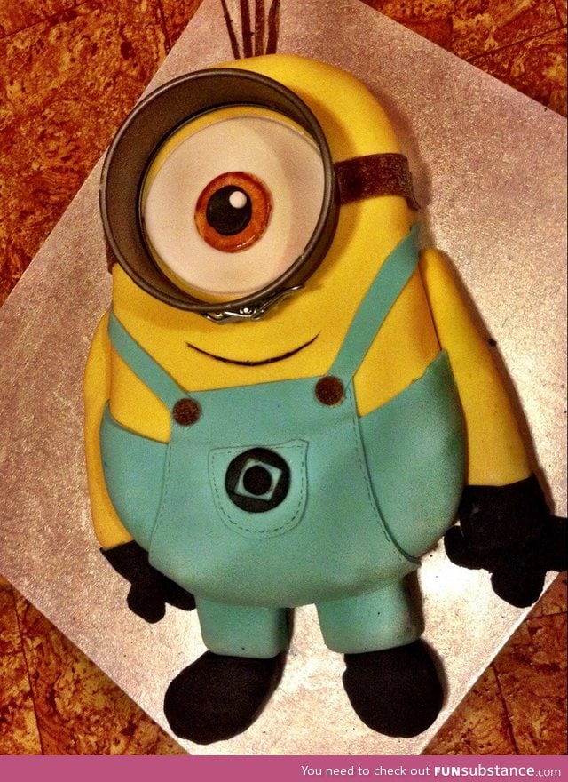 It's my daughter's 4th birthday tomorrow and I just finished her minion cake