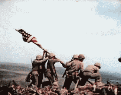 Raising the Flag on Iwo Jima, February 23, 1945