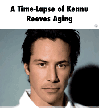 Keanu Reeves aging timelapse