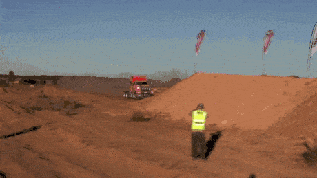 Jumping with a semi.