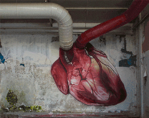 Stop motion graffiti heart