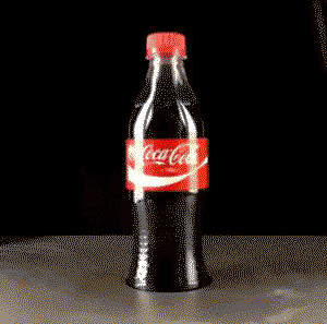 Crushing a Coke bottle