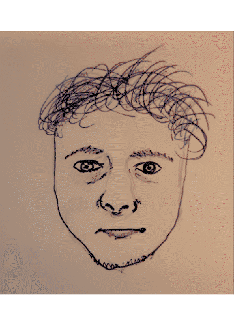 I drew a face and ran it through FaceApp multiple times