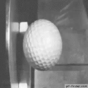Golf ball hitting steel in slow motion at 70000 fps