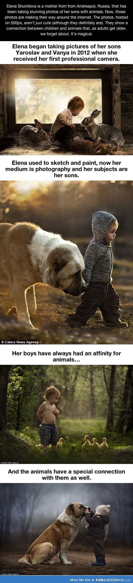 Photographer captures connection between children and animals