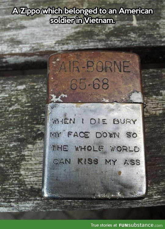 Message in a zippo