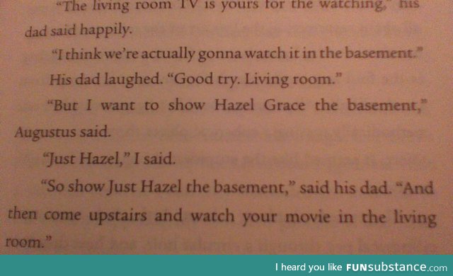 Dad joke in John Green's The Fault in Our Stars