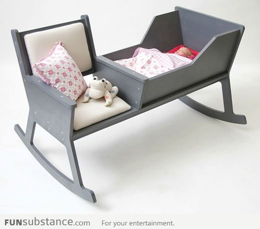 Genius design: Rock the cradle your baby and yourself