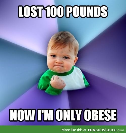 No longer morbidly obese!