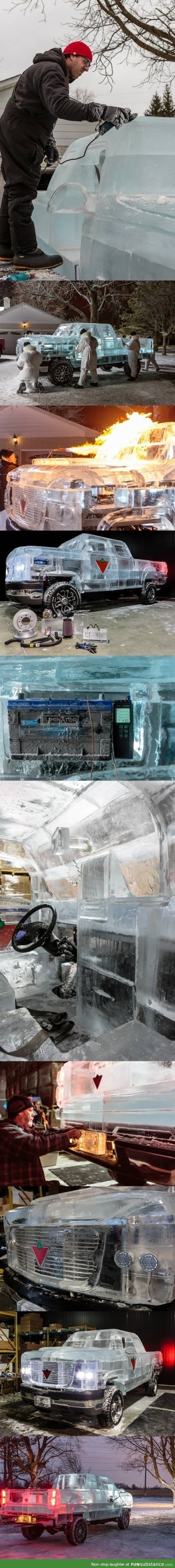 Truck made of ice