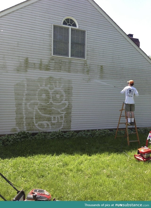 My brother had some fun with the power washer