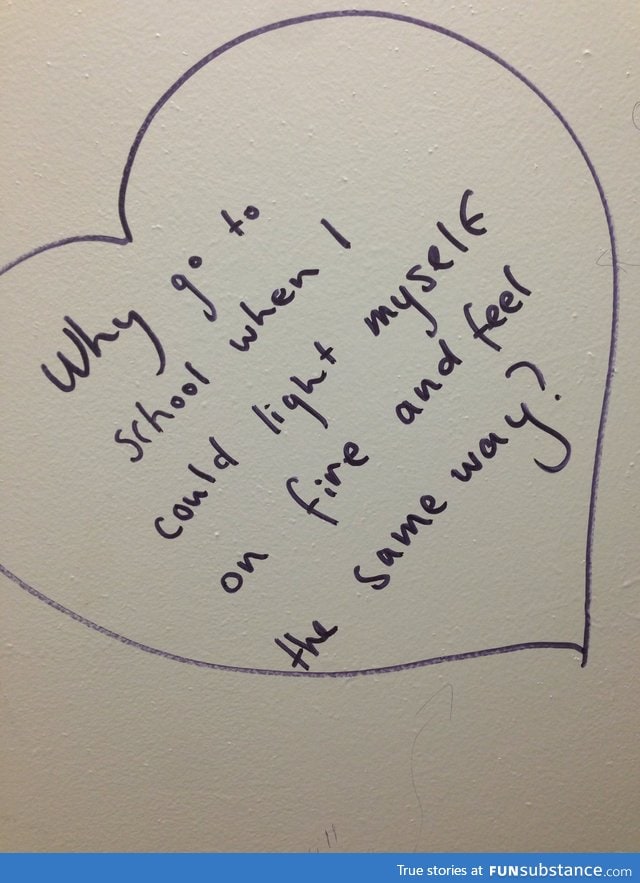 School bathrooms are deep