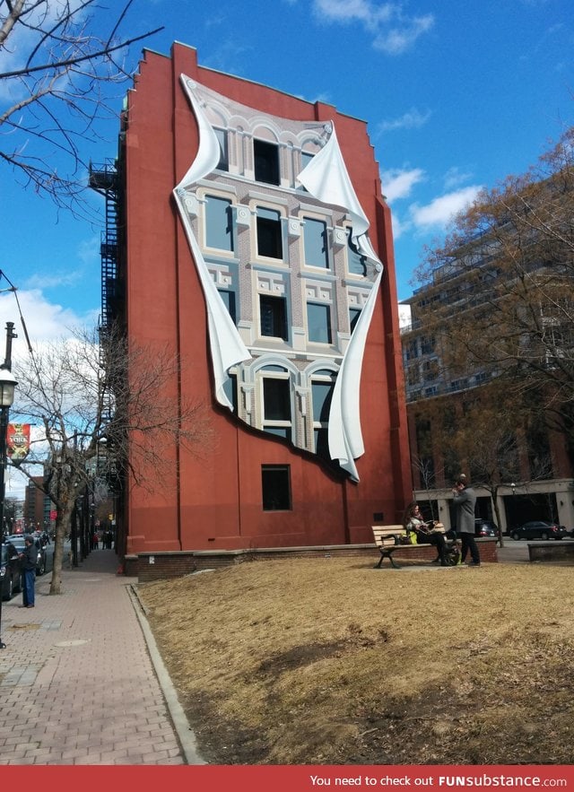 Pretty cool artwork on a building in Toronto