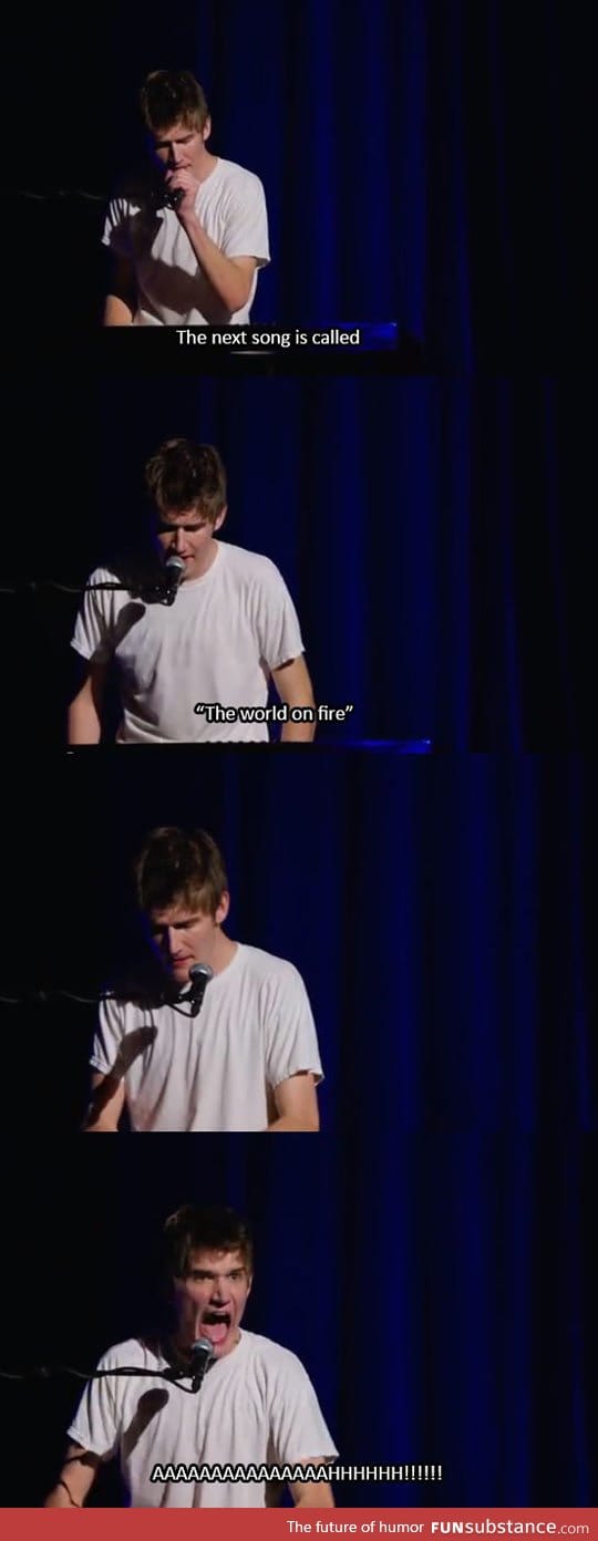 Bo Burnham's song called 'The world on fire'