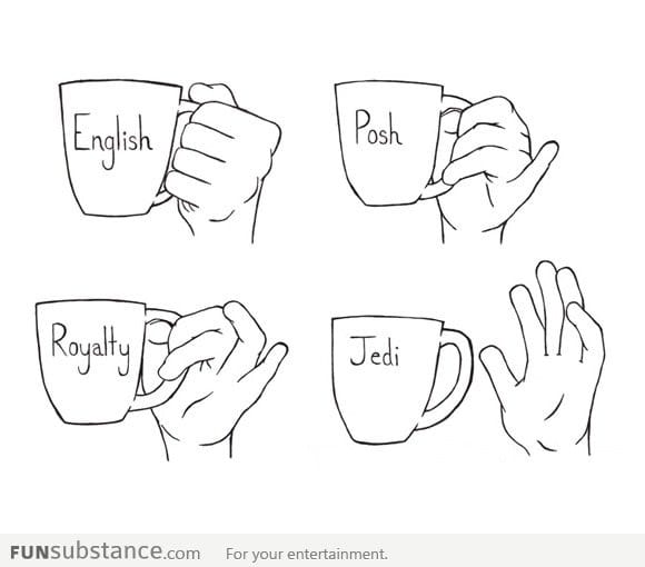 How to hold tea cups