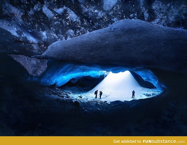 Glacial Cave in the Canadian Rockies