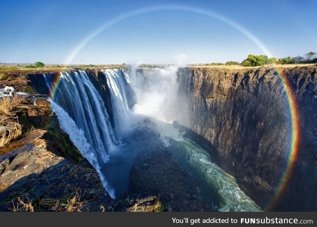 A rainbow stretching more than its normal parameters