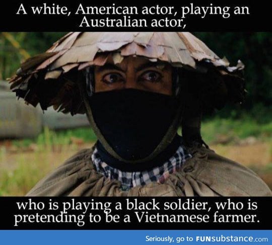 Robert Downey Jnr in Tropic Thunder