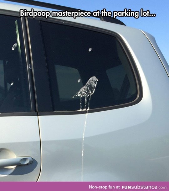 Bird made a self-pooprtrait