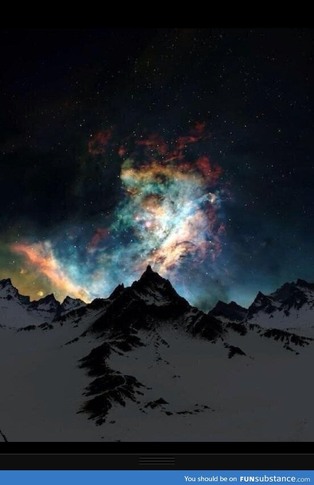 Beautiful nebula in above the mountains