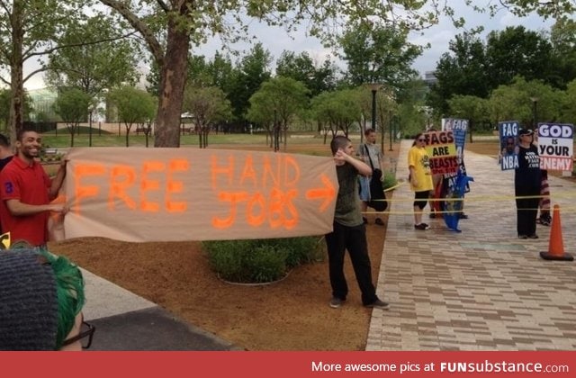 Westboro baptist church picketing the okc game last night