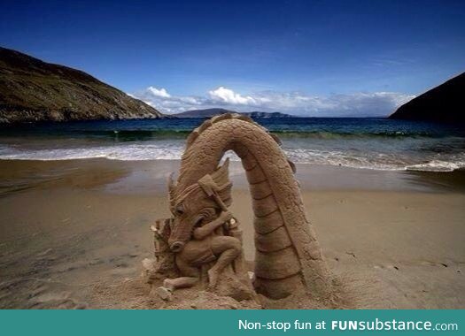 Sand sculpture, Keem beach co Mayo Ireland