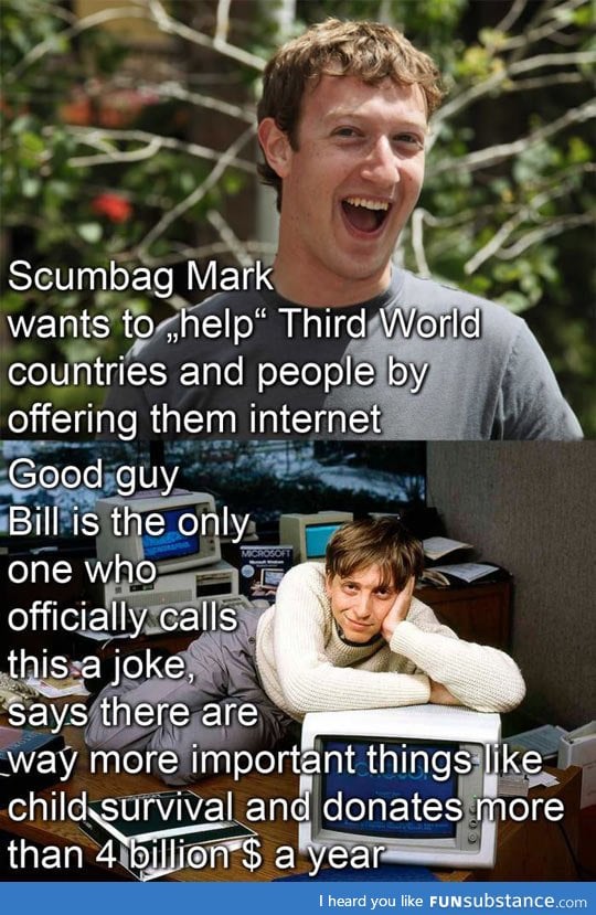 Scumbag Zuckerberg vs. Good Guy Gates…