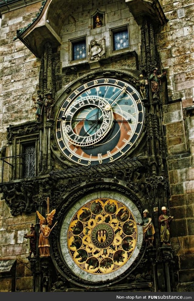 Beautiful astronomical clock in Prague