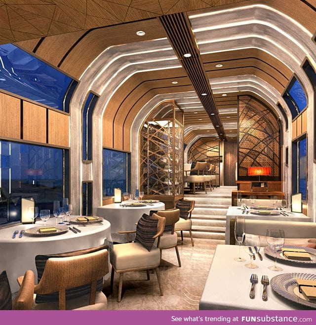Dining car on a train