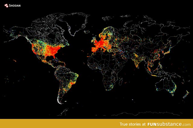 Map of devices connected to the Internet