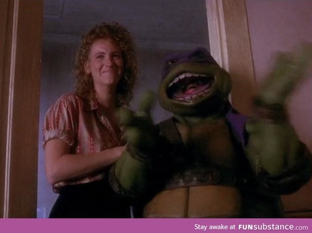 The frame in ninja turtles where you can see the actor's mouth