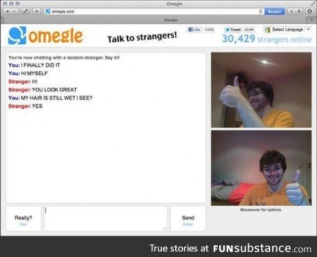 Found himself on omegle