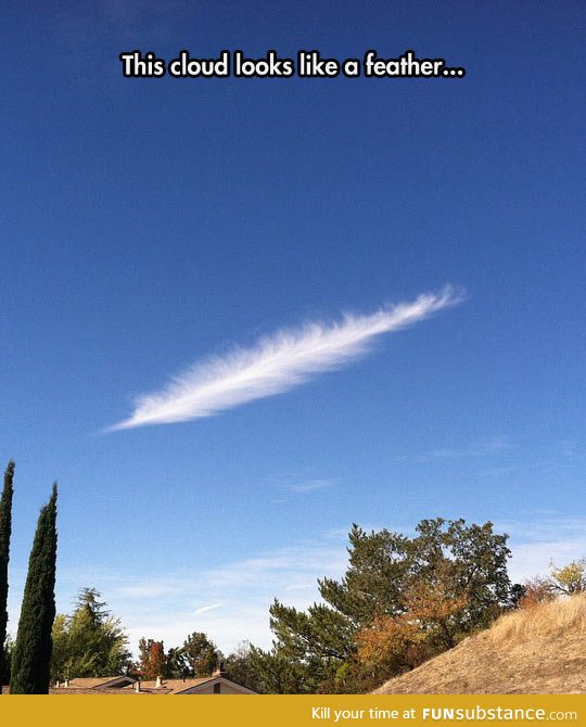 A solitary cirrus cloud