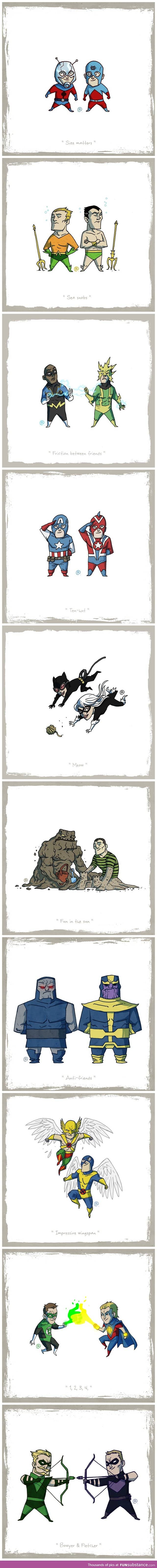 Marvel and DC equivalents