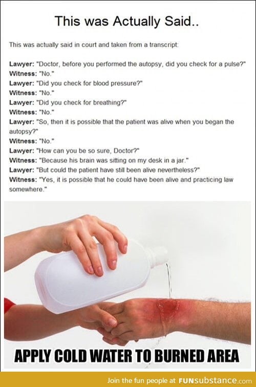 Lawyer got burned by witness.