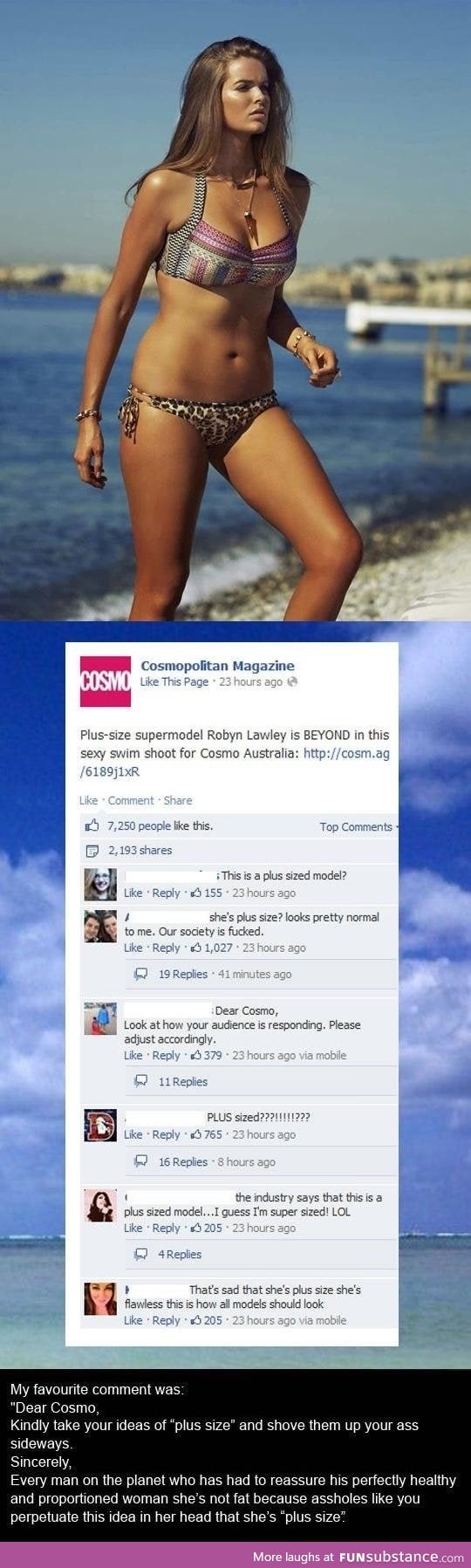 Response to Cosmo's "plus size" model