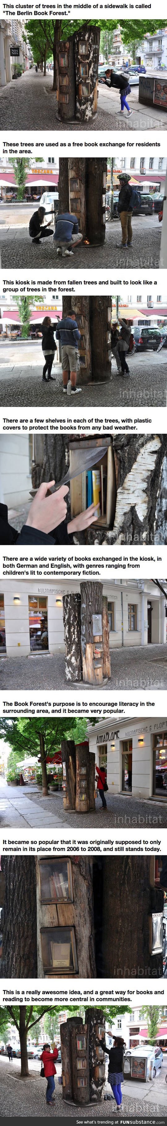 The book forest in Berlin