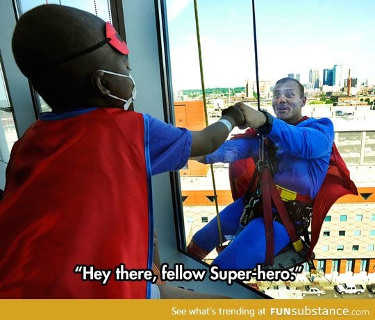 Superhero Visit To C.S. Mott Children's Hospital