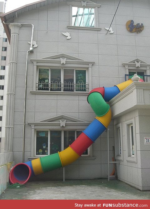 Fire escape at Korean preschool