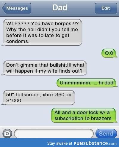 Blackmailing dad