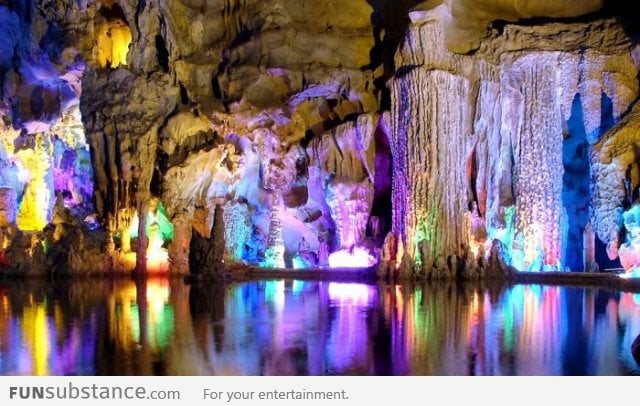 Amazing photo of Reed Flute Cave, China