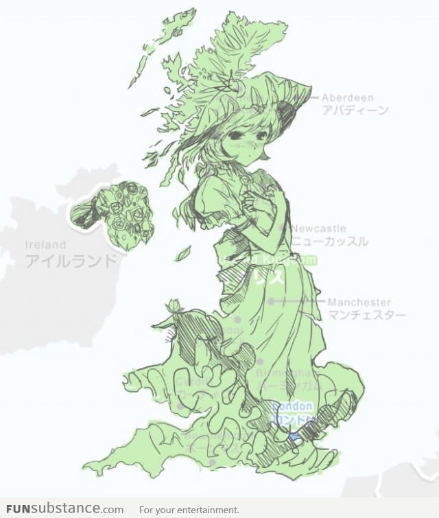 United Kingdom is a shy anime girl