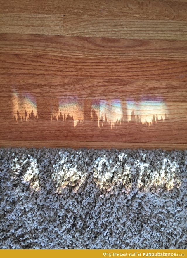 The shadow of my rug looks like a city skyline