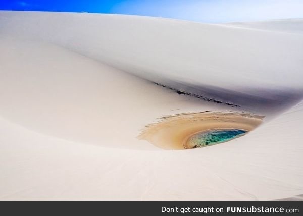 An oasis in Brazil hidden among giant dunes