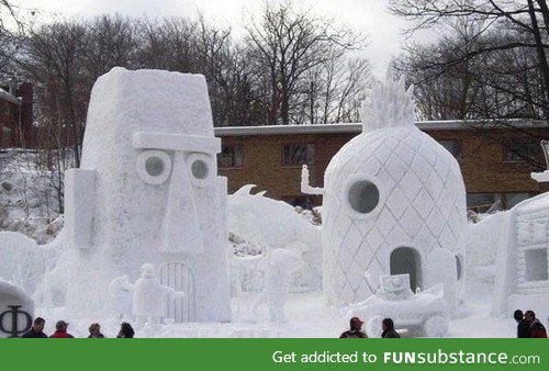 Possibly the coolest snow sculpture ever?