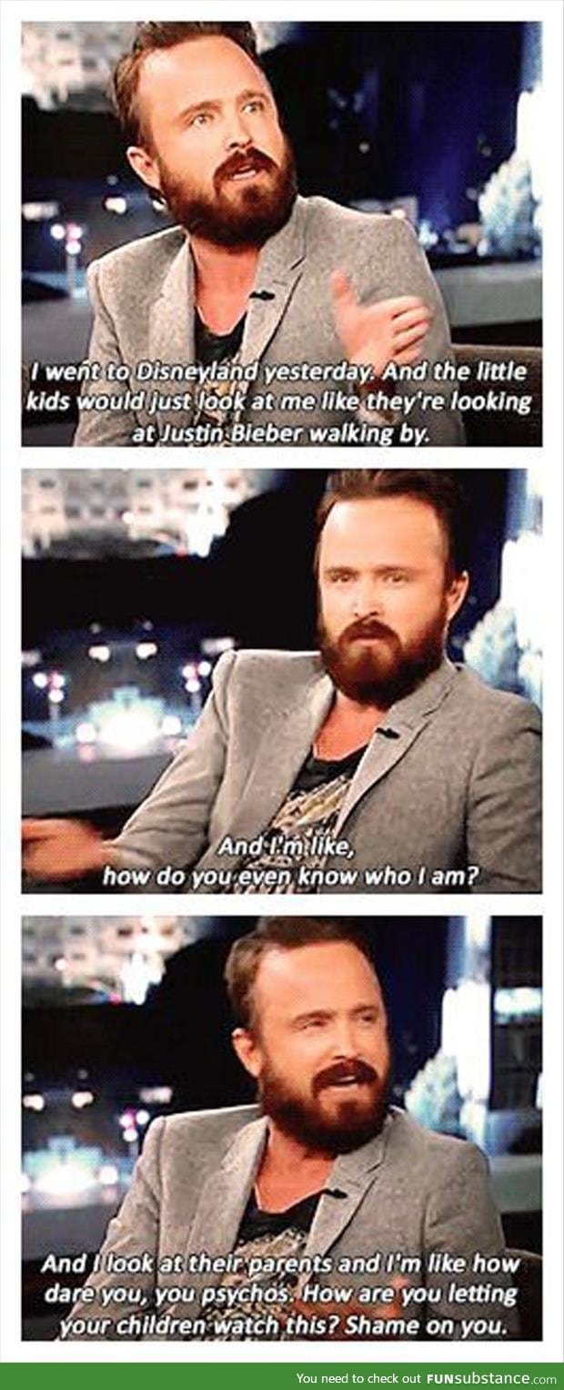 Aaron Paul on Kids watching Breaking Bad