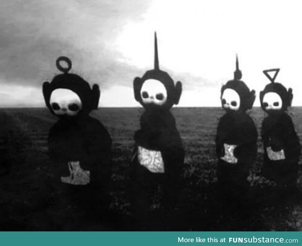 Teletubbies in Black and White are a Goddamned Horrorshow