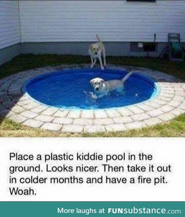 Pool and fire pit in one
