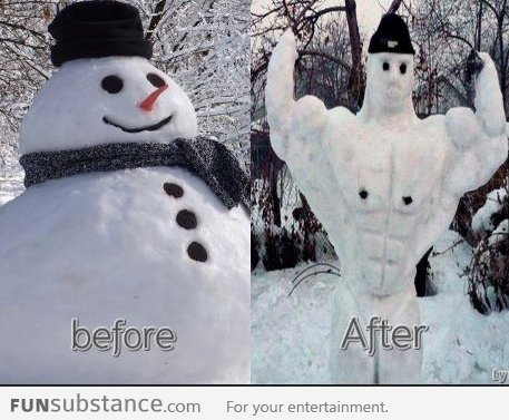 Snowman after working out